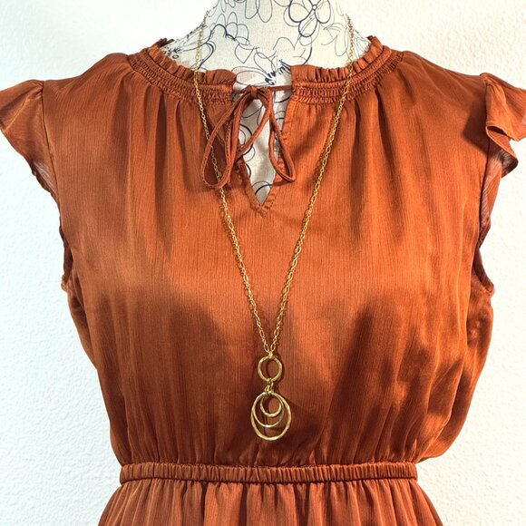 Rust Colored Sleeveless Dress - Picture 3 of 6